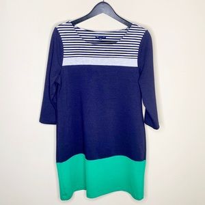 🌷 Gap Ponte Color Block 3/4 Sleeve Length Dress Sz L